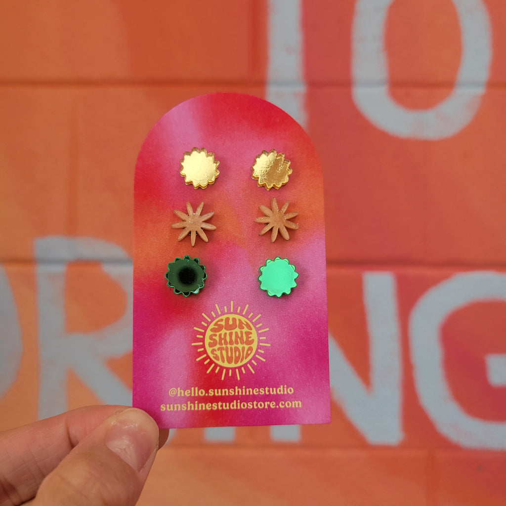 Happy Shapes Acrylic Stud Packs