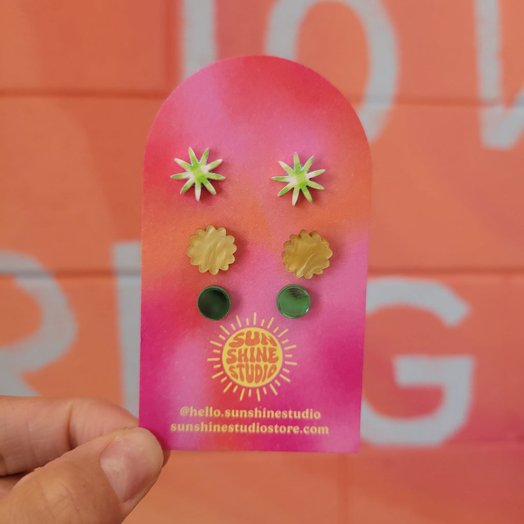 Happy Shapes Acrylic Stud Packs