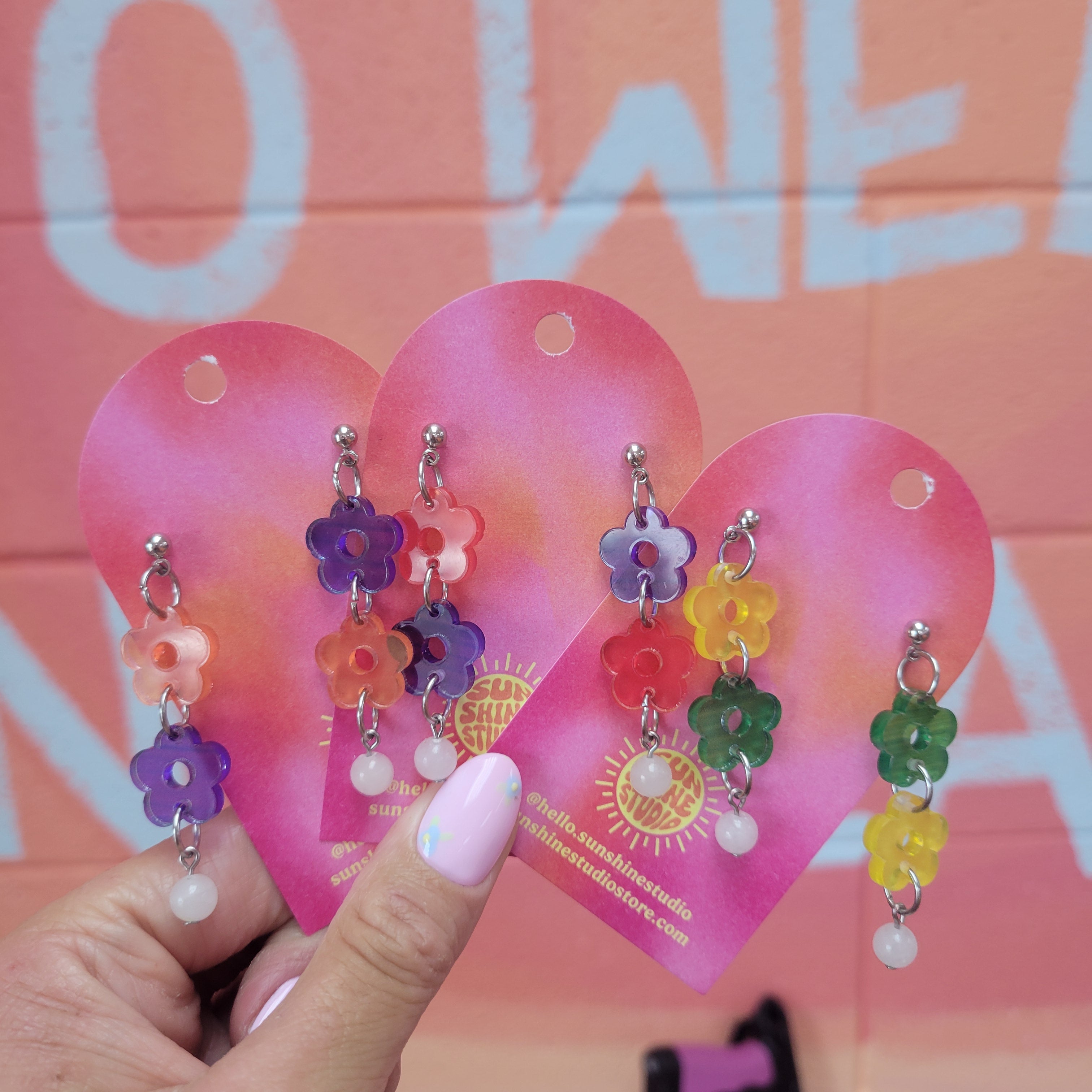 Colorful Dainty Daisies Earrings