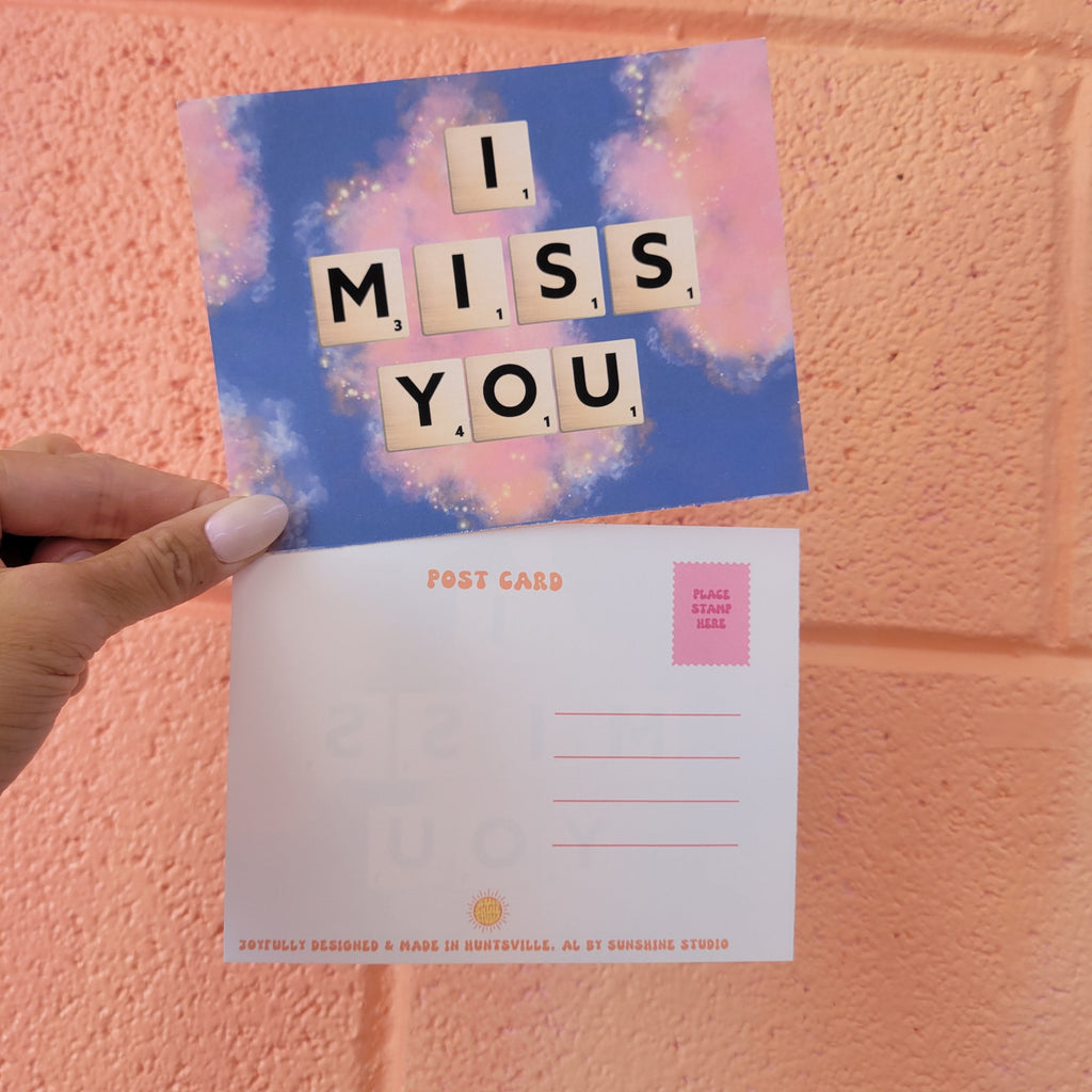 "I Miss You" - Postcard