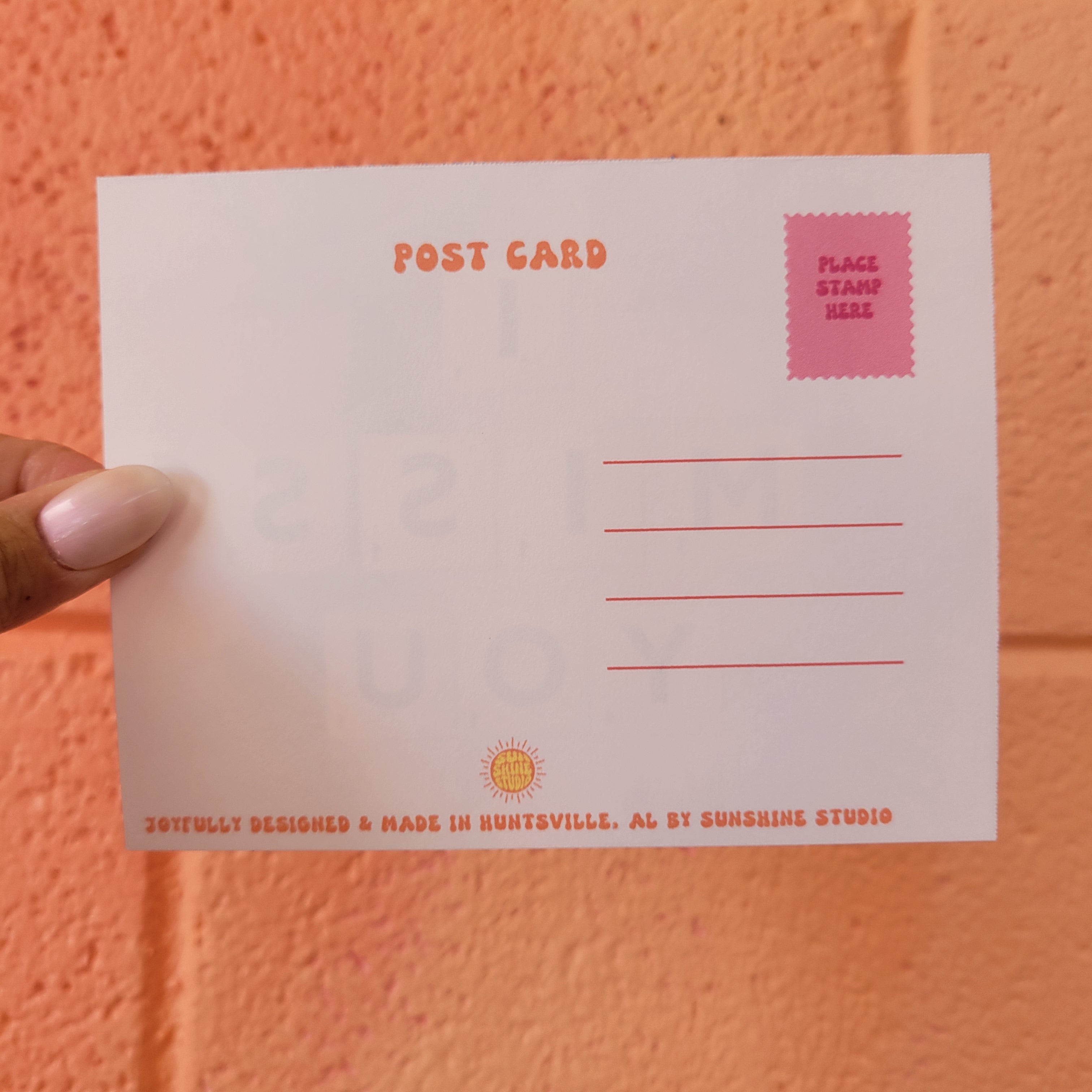 "I Miss You" - Postcard