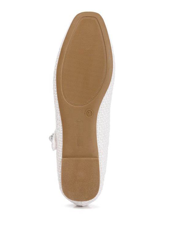 Albi Mary Jane Flat In White