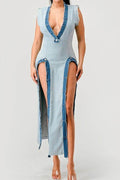 Denim Trip Pullover Dress