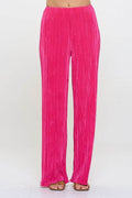 Made in USA Vibrant Plisse Lined Straight Pants