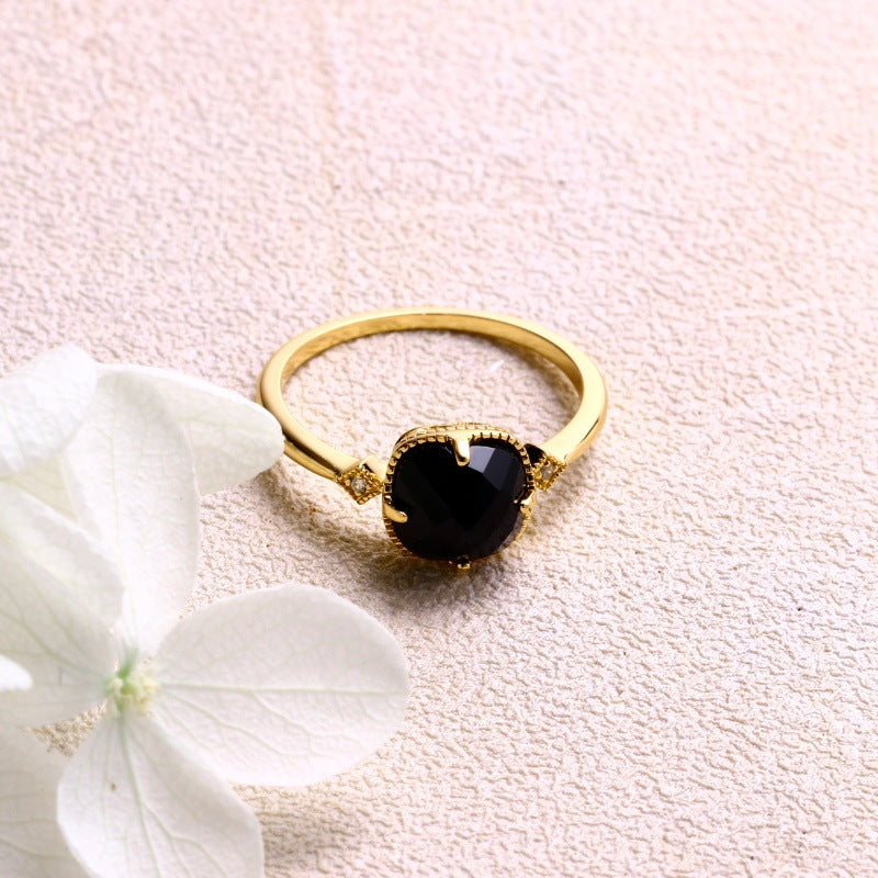 Japanese Light Jewelry Retro Natural Gem Ring
