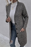 Drak Gray Dual Pocket Button Front Cardigan