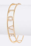 LOVE Cubic Zirconia Open Cuff