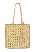 Square Shape Straw Tote  Shoulder Bag