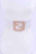 Plus Size Crytal F Logo Transparent Cleared Belt