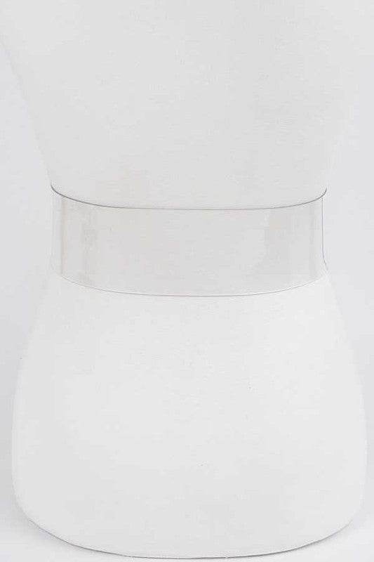 Plus Size Crytal F Logo Transparent Cleared Belt