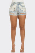 Rebel Spirit Distressed Denim Shorts