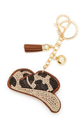 Leopard Rhinestone Cowboy Hat Pillow Keychain
