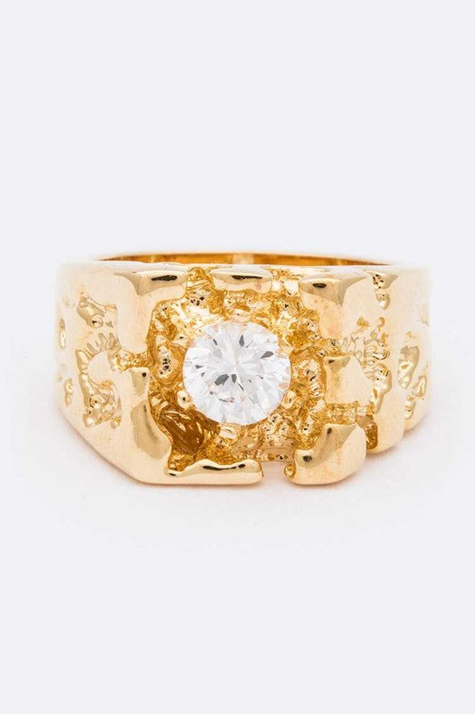 Textured Iconic Gold Ring