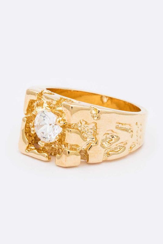 Textured Iconic Gold Ring