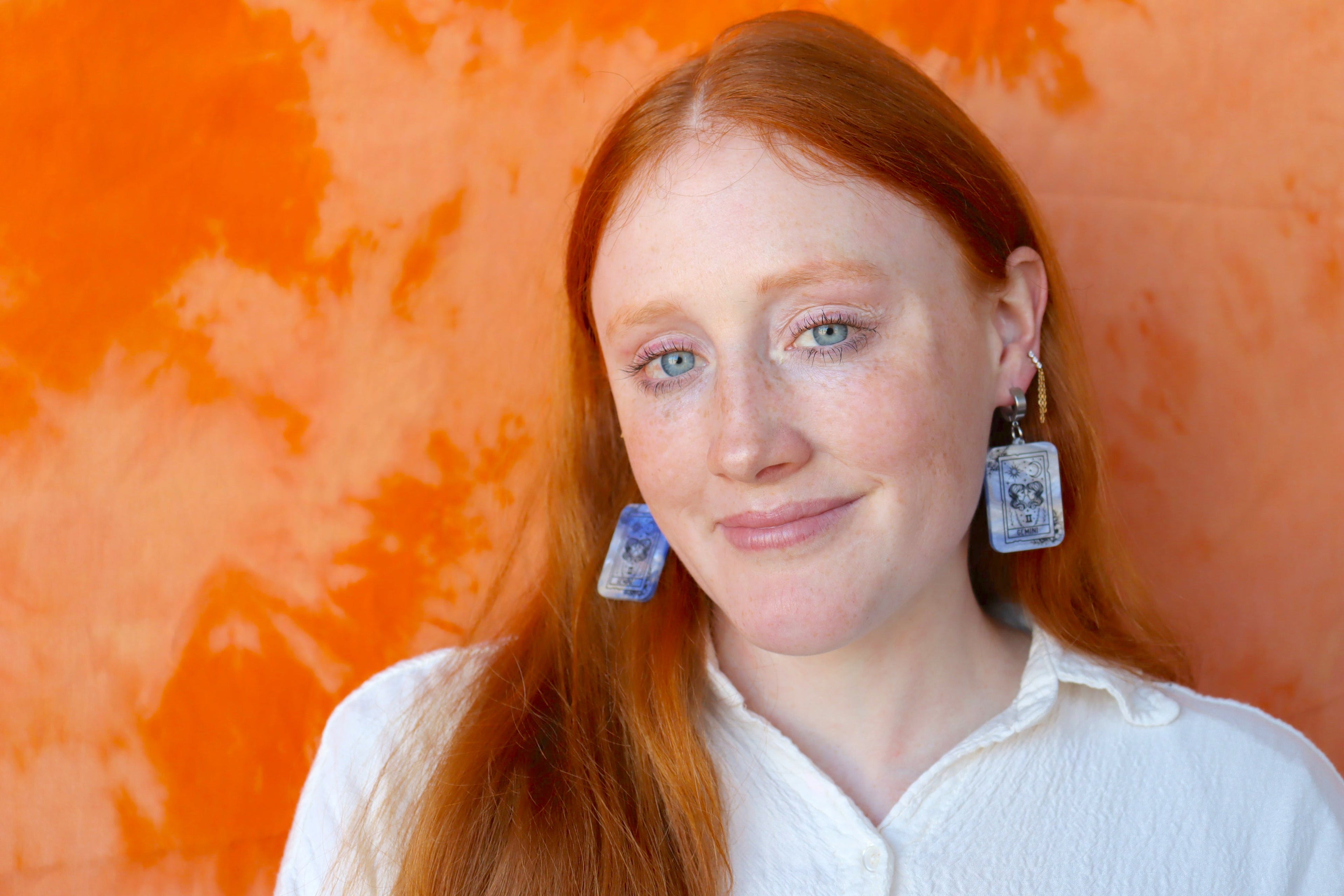 Blue Marble Zodiac Earrings