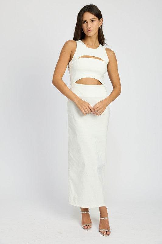 SLEEVELESS CUT OUT MIDI DRESS