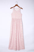 Leopard Dust Baby Pink Sleeveless maxi dress
