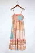 Patchwork mint coral long sundress