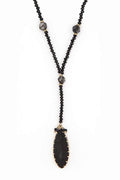 Crystal Pendant Beaded Long Necklace Set