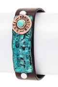 Engraved Bullet Leather Boho Bracelet