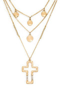 Cross Pendant Layered Necklace