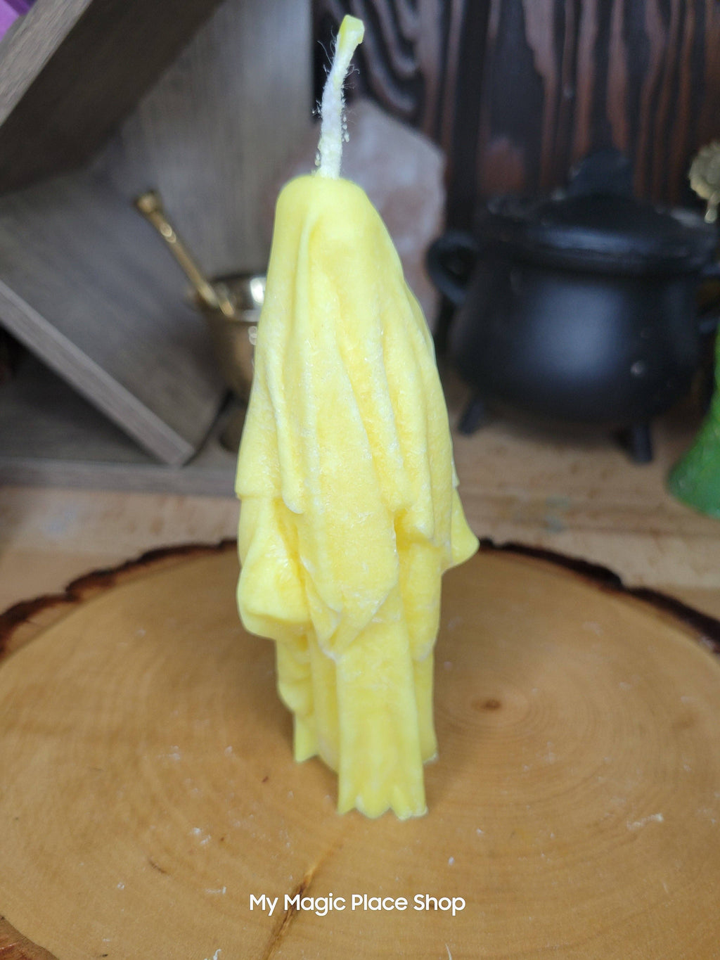 Ghost Handmade Candle , Palm wax Candle , Halloween Candle , white Ghost candle: Purple