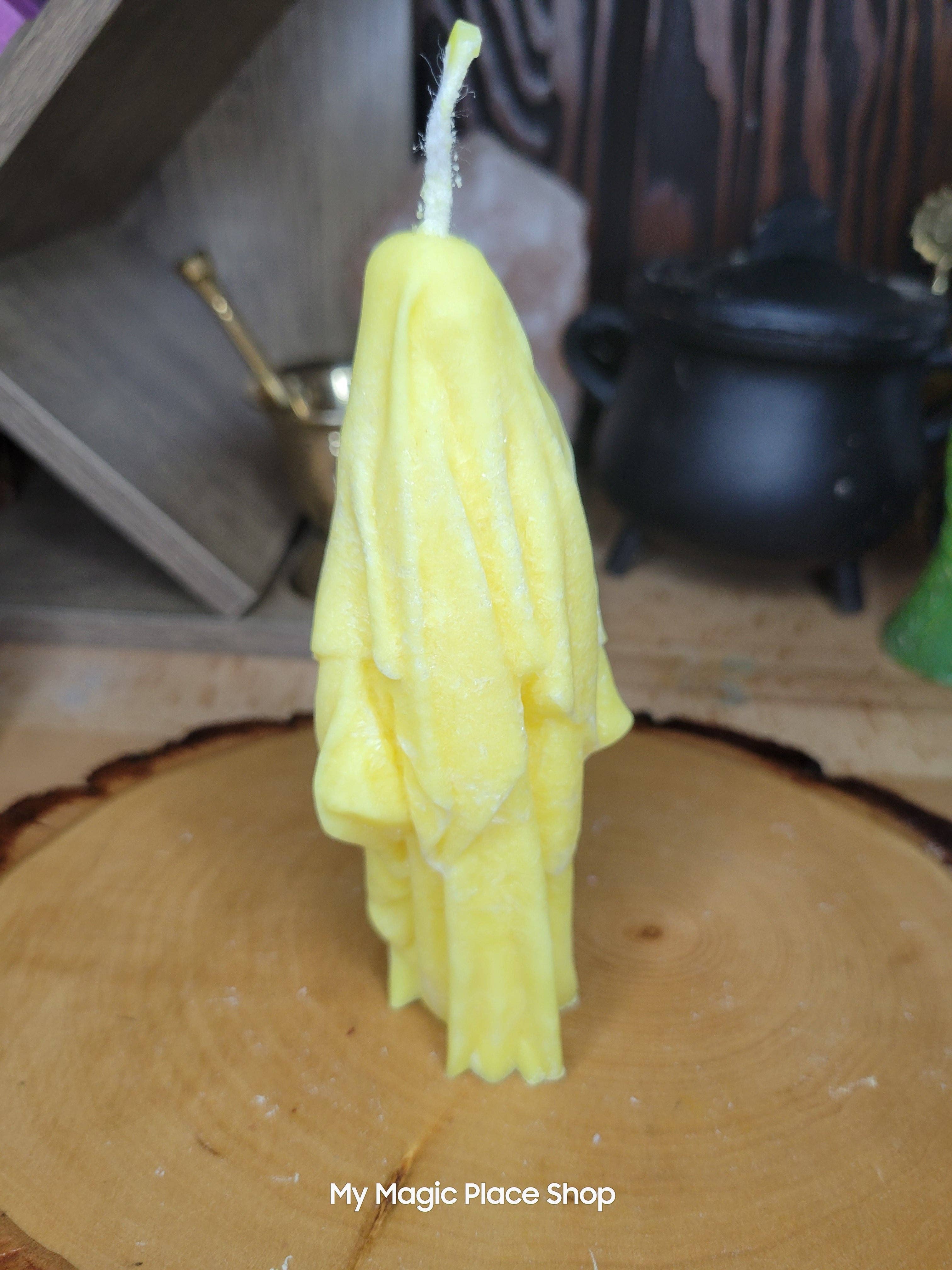 Ghost Handmade Candle , Palm wax Candle , Halloween Candle , white Ghost candle: Purple