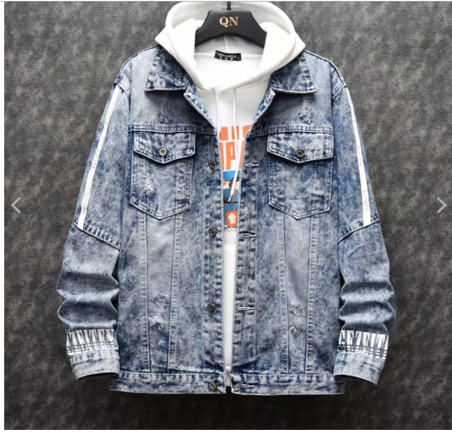 Men's Slim Denim Jacket Korean Style Trendy Handsome All-match Clothes Autumn Student Retro Jacket Men's Gown