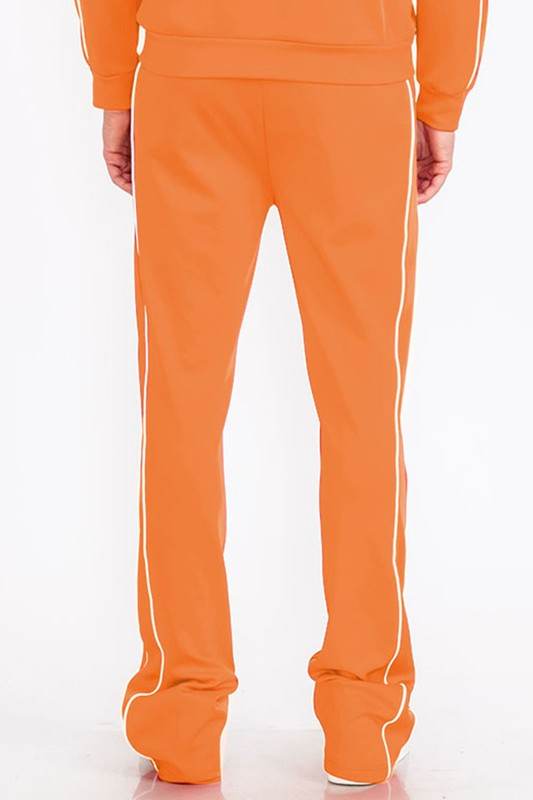 Mens Side Pipe Stacked Flare Pants