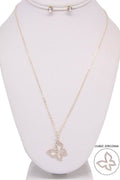 BUTTERFLY PENDANT LONG NECKLACE