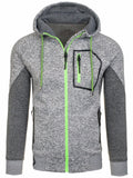 Men's Long Sleeve Hoodie Hoodie Zip Pocket Paneling Jacket