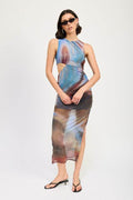 SLEEVELESS MIDI DRESS WITH CUT OUT