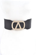 Crystal Logo Buckle Elastic Belt