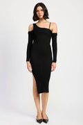 OFF SHOULDER LONG SLEEVE MAXI DRESS