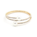 SPIRAL RHINESTONE BRACELET WITH PEARLS