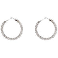 50mm Basic Full Cover Rhinestone Hoop Earrings