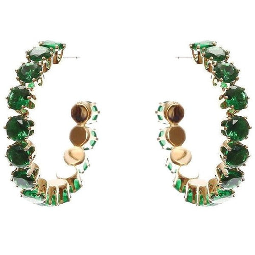 30mm Bold Crown Halo Cubic Zirconia Hoop Earrings