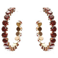 40mm Bold Crown Halo Cubic Zirconia Hoop Earrings