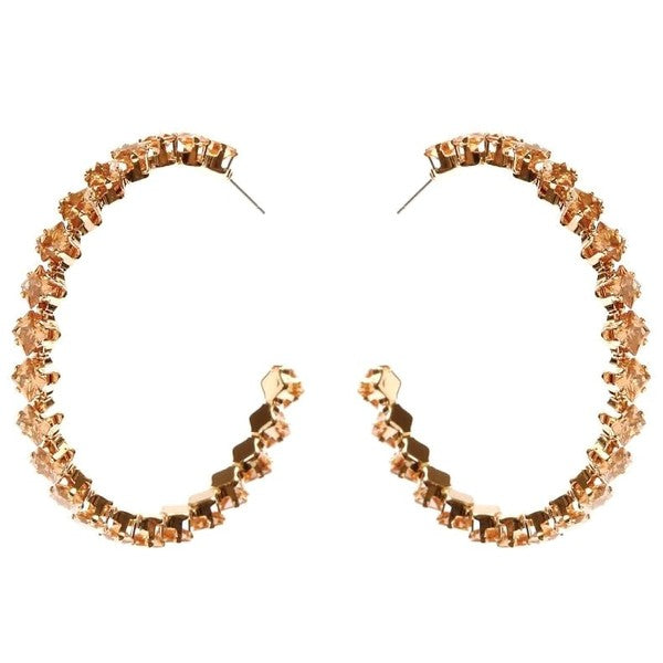 Square Crown Halo Cubic Zirconia Hoop Earrings