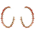Two Squares Halo Cubic Zirconia Hoop Earrings