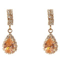 Modern Bar Pear Dangle Rhinestone Earrings