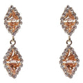 Linked Rhombus Dangle Rhinestone Earrings
