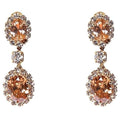 Linked Oval Dangle Rhinestone Earrings