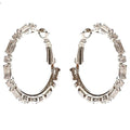 30mm Baguette Crown Halo CZ Hoop Earrings