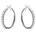 50mm Square Crown Halo CZ Hoop Earrings