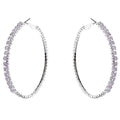 70mm Square Crown Halo CZ Hoop Earrings