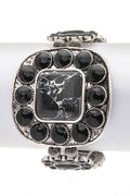 Western Square Stone Boho Stretch Bracelet