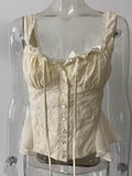 Button front tank top blouse
