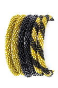 Black & Gold Nepal Roll Up Bracelets Set
