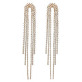 Reversed U Waterfall Rhinestone Earrings
